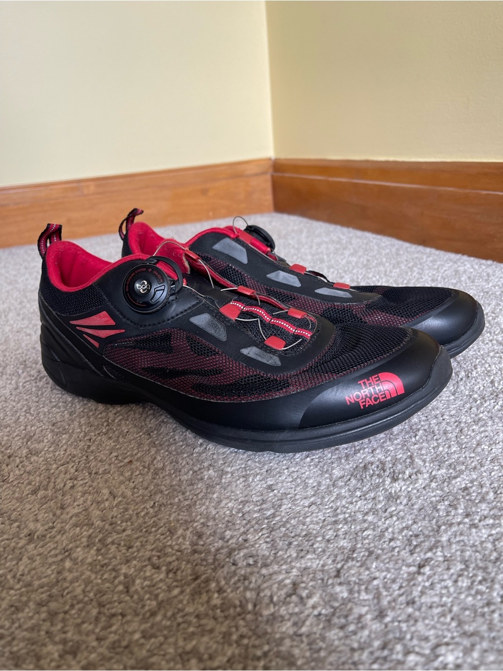 The North Face Men’s Black and Red Athletic Trail Shoes
